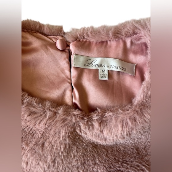 Lovers and Friends Teagan Faux Fur Sweater in Rosehip Size M - Picture 4 of 8
